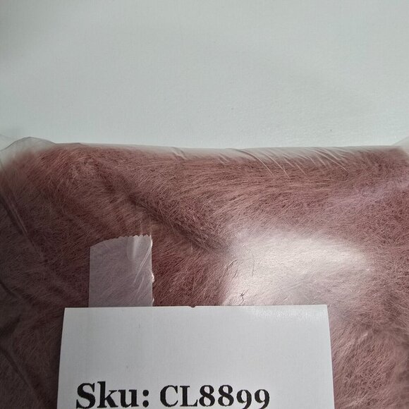 Free People Cardigan Womens XS Dusty Rose Fuzzy Faux Fur Open Front Pockets - Picture 12 of 12